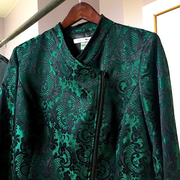 Bianca Nygard Sexy Black+Green Paisly Blazer New - Picture 11 of 16